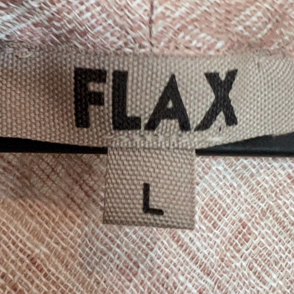 Flax 100% Linen Soft Mauve Diamond Pattern Top Si… - image 6